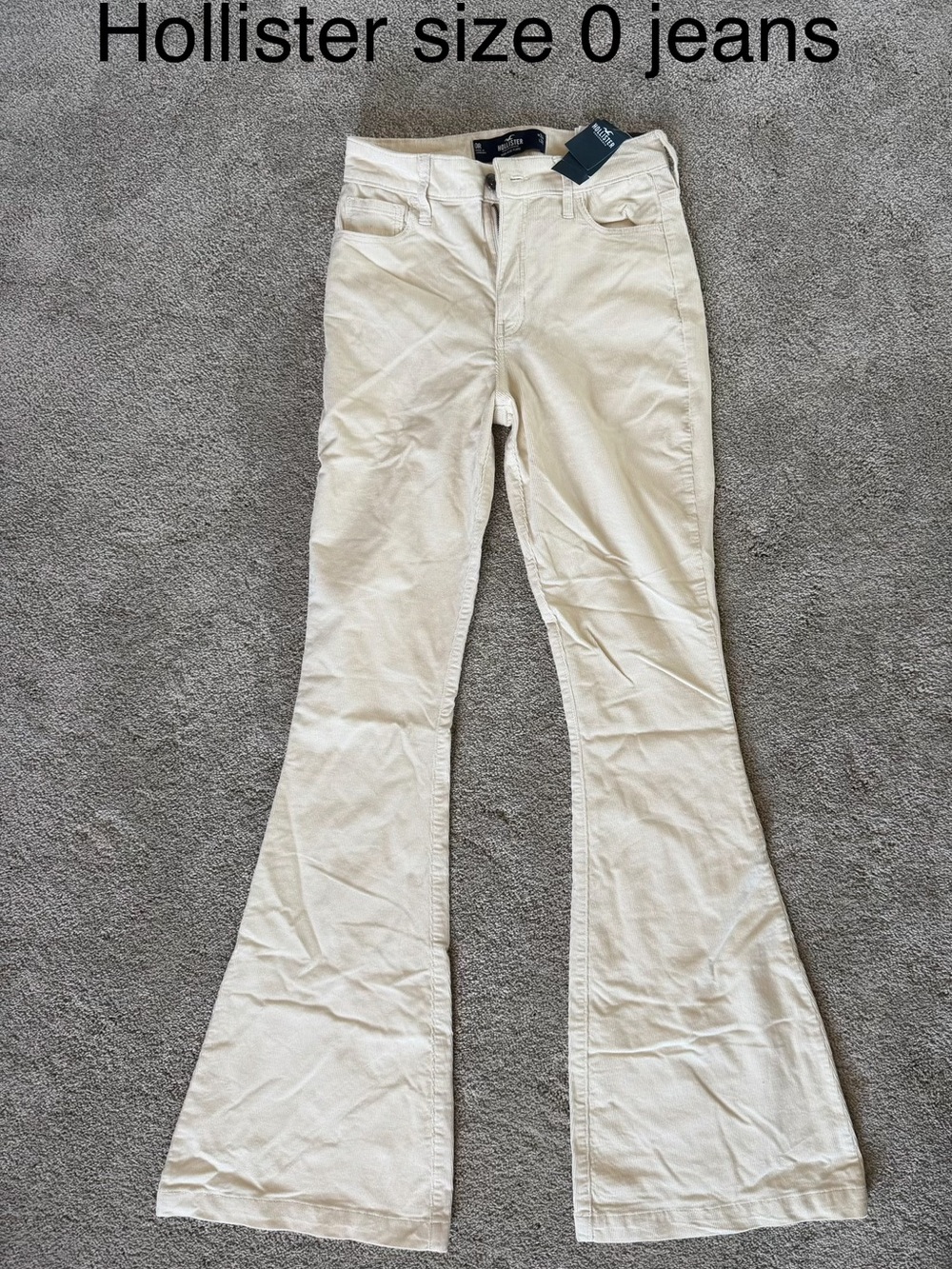Hollister Cream Wide-Leg Flare Jeans